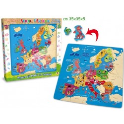 PUZZLE LEGNO SCOPRI L'EUROPA 17CM -