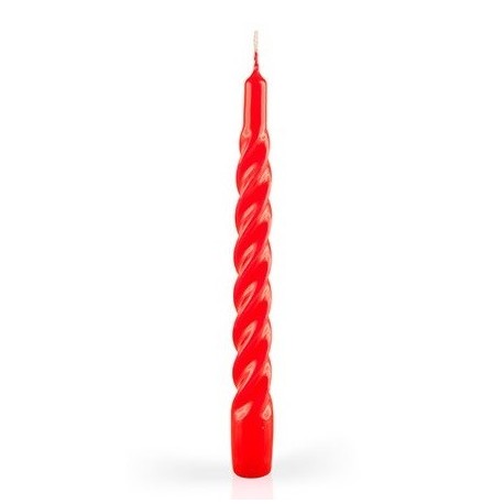 CANDELE TORTIGLIONE LACCATE ROSSO