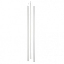 CANDELE STELO 37CM 12PZ BIANCO