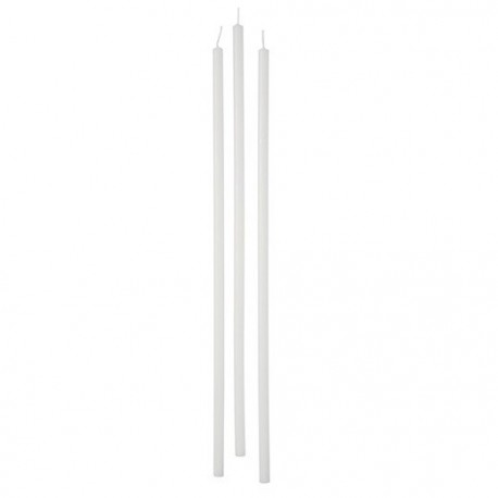 CANDELE STELO 37CM 12PZ BIANCO