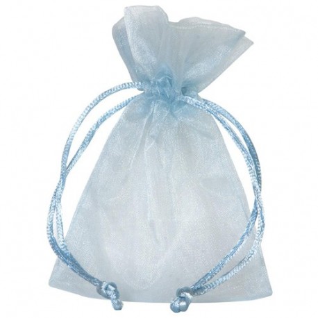 BUSTA ORGANZA 17X24 CM AZZURRO - 764-16