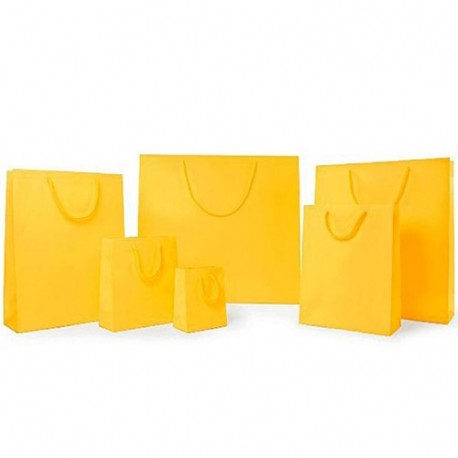 SHOPPER IN CARTA 36X41+12CM GIALLO