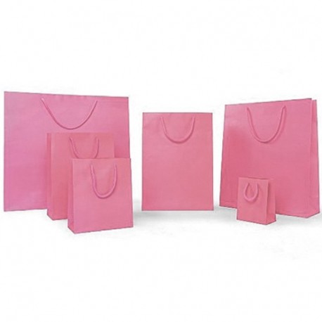 SHOPPER T/U 16X19+8CM ROSA MANICO