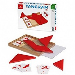 GIOCO TANGRAM ROSSO CON CARTE