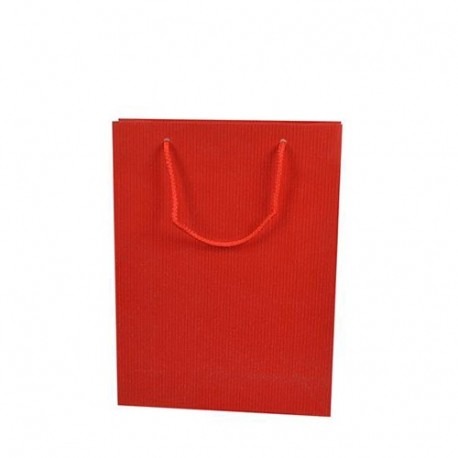 SHOPPER RIGATA LUCIDA ROSSO 25X20X8