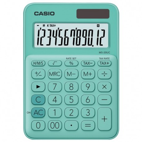 CALCOLATRICE CASIO 12 CIFRE AZZ. PASTELL