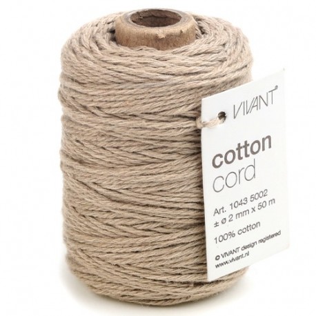 NASTRO COTTON CORD 50MX2MM GRIGIO  -