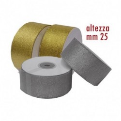 NASTRO RASETTO 25MMX25MT ARGENTO