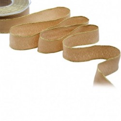 NASTRO SABLE' BORDI LUREX 25MM BEIGE -