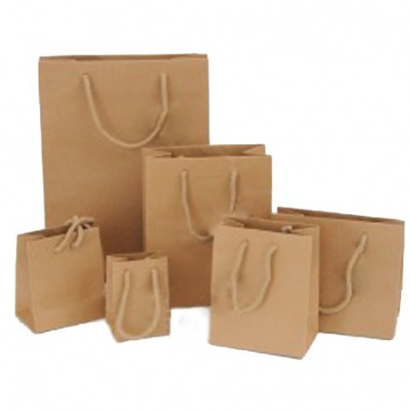 SHOPPER IN CARTA 36X41+2 BEIGE MANICO IN