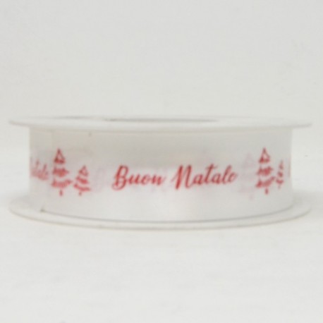 NASTRO BUON NATALE MM25X25MT BIANCO -