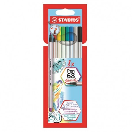 PENNARELLI STABILO PEN68 BRUSH 8PZ