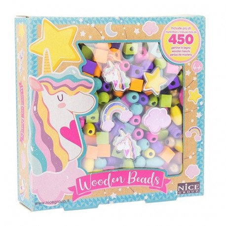 WOODEN BEAD MINI BOX UNICORNO - 87035