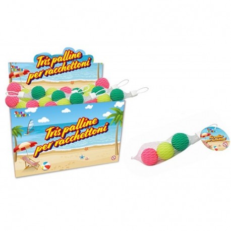 SET 3 PALLINE RACCHETTA SPIAGGIA  -