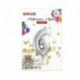 PALLONCINO MYLAR *6* ARGENTO 70CM  -