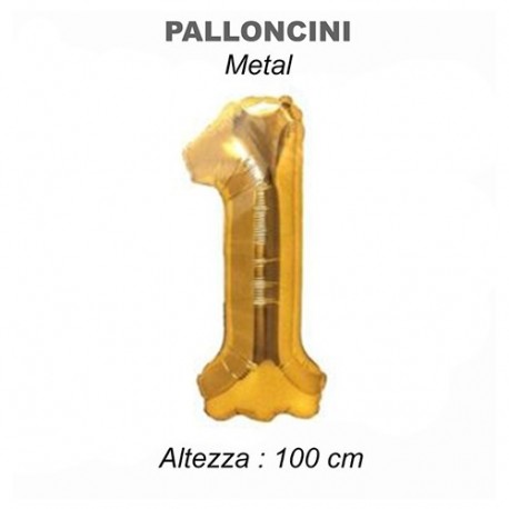 100CM PALLONCINO MYLAR ORO NUM. 1  -