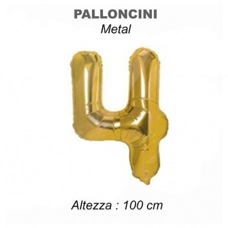 100CM PALLONCINO MYLAR ORO NUM. 4  -