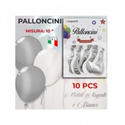 PALLONCINO METALLIZZATO BIANCO ARGENTO 1