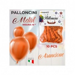 PALLONCINI ARANCIONE METAL 10" (CONF10PZ