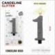 CANDELE GLITTERATE NERE 8CM N.1  -