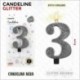 CANDELE GLITTERATE NERE 8CM N.3  -