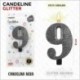 CANDELE GLITTERATE NERE 8CM N.9  -