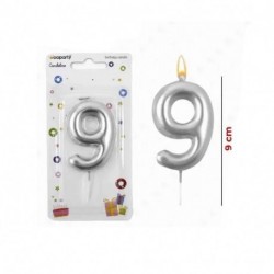 CANDELINE N.9 COL. ARGENTO 9CM  -