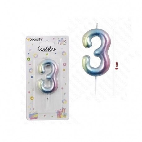 CANDELINE PASTEL METAL N. 3 9CM  -