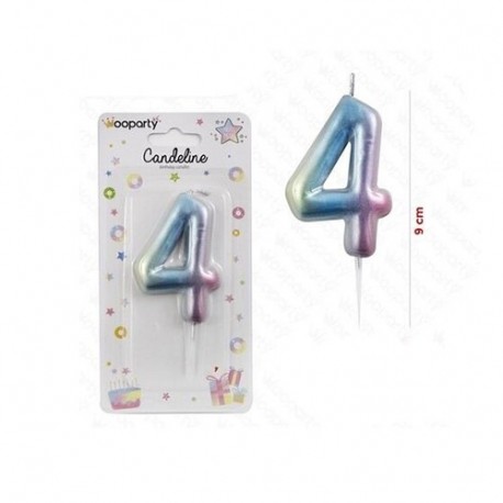 CANDELINE PASTEL METAL N. 4 9CM  -