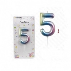 CANDELINE PASTEL METAL N. 5 9CM  -