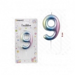 CANDELINE PASTEL METAL N. 9 9CM  -