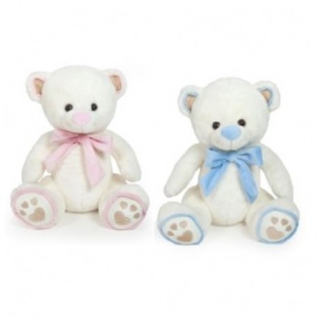 ORSO PANNA H25CM 2ASS FIOCCO ROSA E AZZU