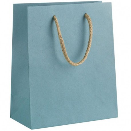 SHOPPER IN CARTA 22X29+10CM AZZURRO -