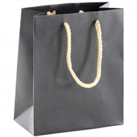 SHOPPER IN CARTA 22X29+10CM NERO -