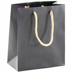 SHOPPER IN CARTA 27X37+12CM NERA -