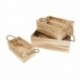 SET 3 CASSETTE IN LEGNO CON MANICI IN