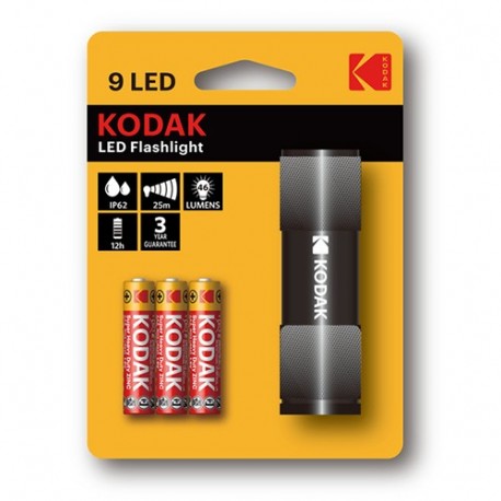 KODAK 9LED FLASHLIGHT BLACK+3XAA-KB5564