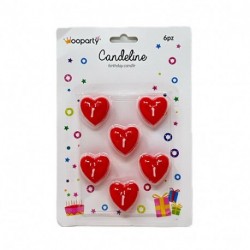 CANDELINE PARTY CUORE 6PZ 3CM