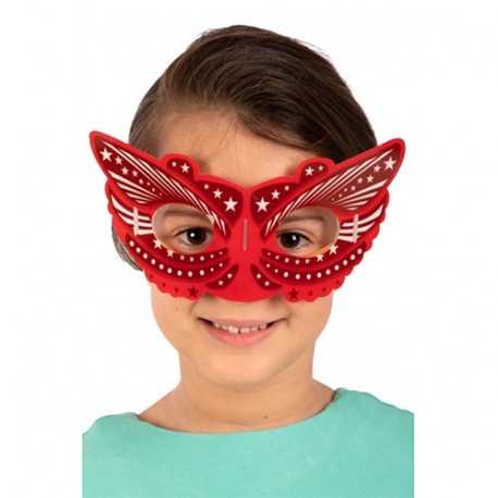 MASCHERA FARFALLA ROSSA LUMINOSA  -