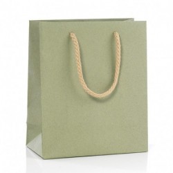 SHOPPER IN CARTA 35X32+25 VERDE SALVIA -