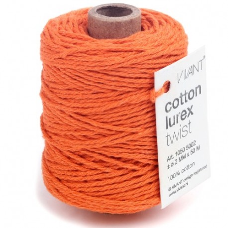 NASTRO COTTON CORD 50MX2MM ARANCIO  -