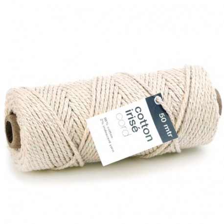 NASTRO COTTON IRISÉ CORD 50MX3MM CREMA/A