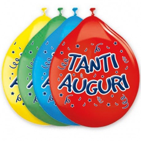 PALLONCINI TANTI AUGURI  26CM 20PZ