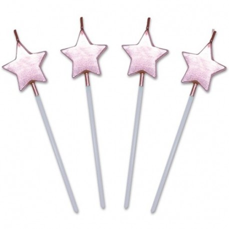 CANDELINE PICKS STELLE ROSA PERLA 13CM