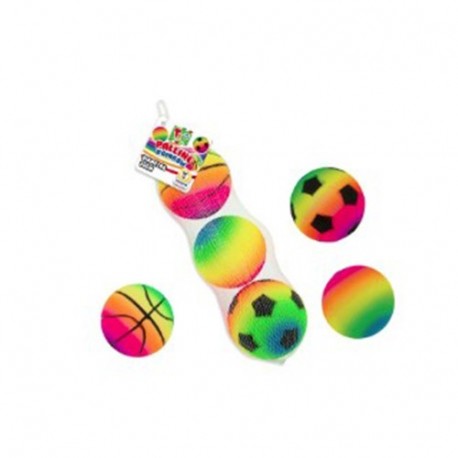 PALLINE PVC RAINBOW 3PZ IN RETE D.10CM