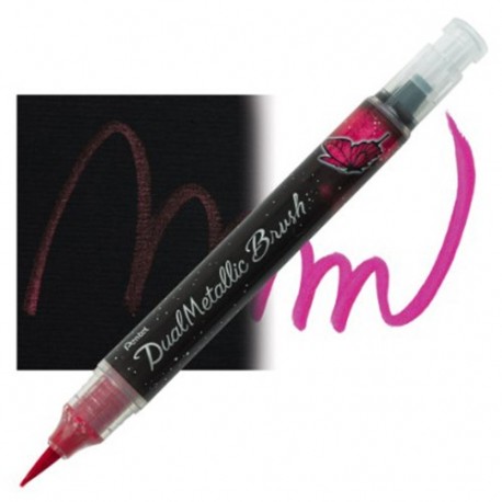 PENNA PENTEL DUAL METALLIC BRUSH ROSA