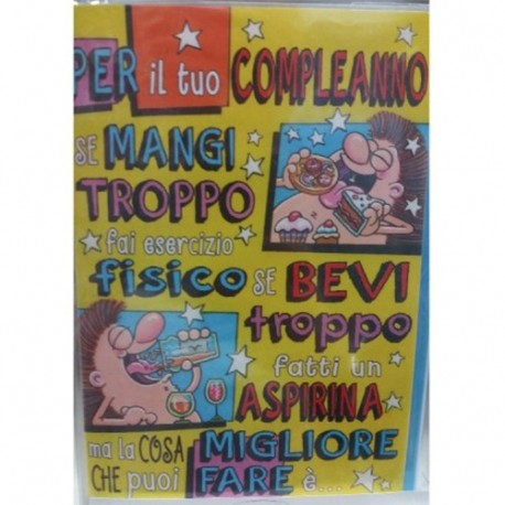 BIGLIETTO BUON COMPLEANNO HUMOR